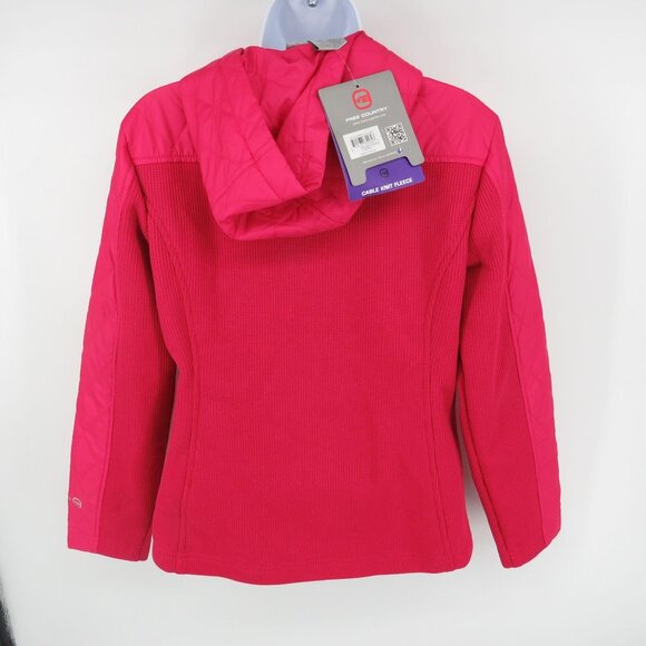 Free Country Small Women's Pink Cable Knit Fleece Jacket NWT $90 - Picture 5 of 7